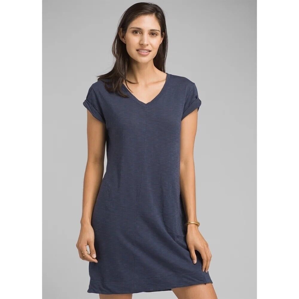 prAna Taxco T-Shirt Dress in Navy Blue
